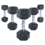 Troy Barbell Rubber Hex Dumbbells.