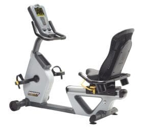 Back left side of Hoist Lemond RT Recumbent Trainer.