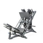 Bodycraft F760 Pro Linear Bearing Leg Press/Hack Squat set up for leg press with weights.