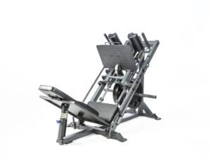 Bodycraft F760 Pro Linear Bearing Leg Press/Hack Squat set up for leg press with weights.