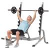 Hoist HF-5170 with model in end position for inclined bench press.
