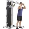 Hoist MI-5 Functional Training Gym with model doing triceps extensions.