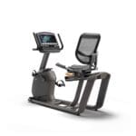 Matrix Fitness R30 Recumbent Bike back left with XIR console.