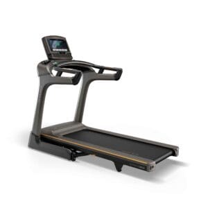 Matrix Fitness TF30 Folding Treadmill back left with XIR console.
