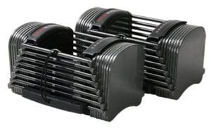 Powerblock Selectorized Dumbbells-Sport EXP Set back left side.