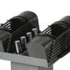 Powerblock Selectorized Dumbbells-Sport EXP Set on rack.