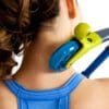 TEETER - T3 Massager with model using soft roller on neck.