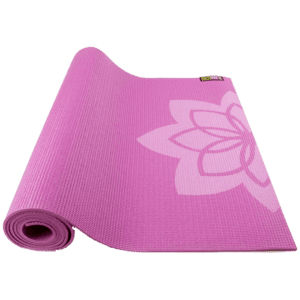 Go Fit Designer Yoga Mat - Zen Lotus rolled up.