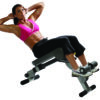 Hoist HF-4263 Ab/Back Hyper Bench with Model doing crunches.