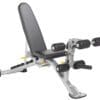 Hoist Leg Extension/Curl Attachment on workbench with back in inclined position.
