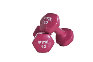 2 12 pound Troy Barbell VTX Vinyl Coated Dumbbells.