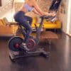 Echelon EX-5S Indoor Cycle with female Model using class feature.