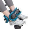 Teeter Hang Ups FitSpine X1 Inversion Table with Model's feet using ankle braces.