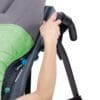 Teeter Hang Ups FitSpine X1 Inversion Table with Model using right hand rail.
