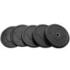 TKO Rubber Bumper Plates 10 pound, 15 pound, 25 pound, 35 pound, and 45 pound.