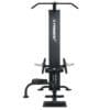 Powertec Lat Machine front with two weight plates and seat in side position.