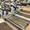 Used/refurbished Cybex 525T Commercial Treadmill back left side.