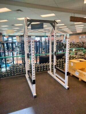Used Samson Half Rack with Plate storage front right top.