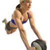 GoFit Super Ab Wheel with female model.