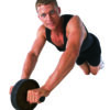 GoFit Dual Exercise Ab Wheel with male model.