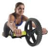 GoFit Extreme Ab Wheel with female model.