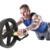 GoFit Extreme Ab Wheel with male model.