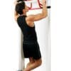 GoFit Elevated Chin Up Station with Model doing wide pull up on top handles.