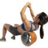 GoFit Go Wheel with model rolling on middle back.