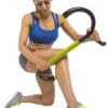 GoFit Muscle Hook Multitool with model rolling ball on calf.