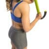 GoFit Muscle Hook Multitool with model rolling ball on shoulder.