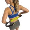 GoFit Muscle Hook Multitool with model rolling bar on back.