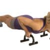 GoFit Push-Up Bars with model flat.