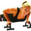 GoFit Push-Up Bars with female model with arms at 90 degrees.