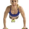 GoFit Pivoting Push-Up Pods with model extending arms facing forwards.