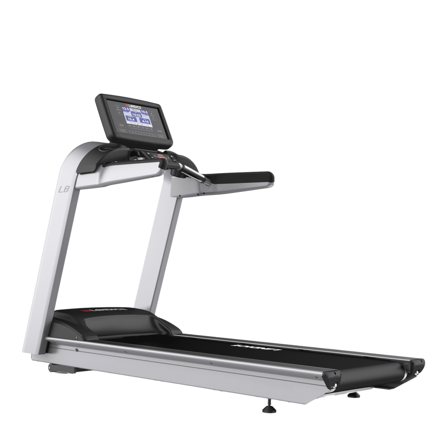 Modern Landice treadmill with digital display, designed for durable and efficient indoor running and cardio workouts
