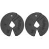 Pair of black magnetic weight plates with a cutout design, used for incremental weight adjustments in strength training.