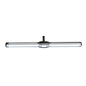 A straight metal landmine handle attachment with a center pivot, designed for strength training and rotational exercises.
