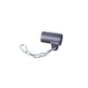 A single cable machine attachment with a metal clip and chain, designed for tricep or arm exercises.